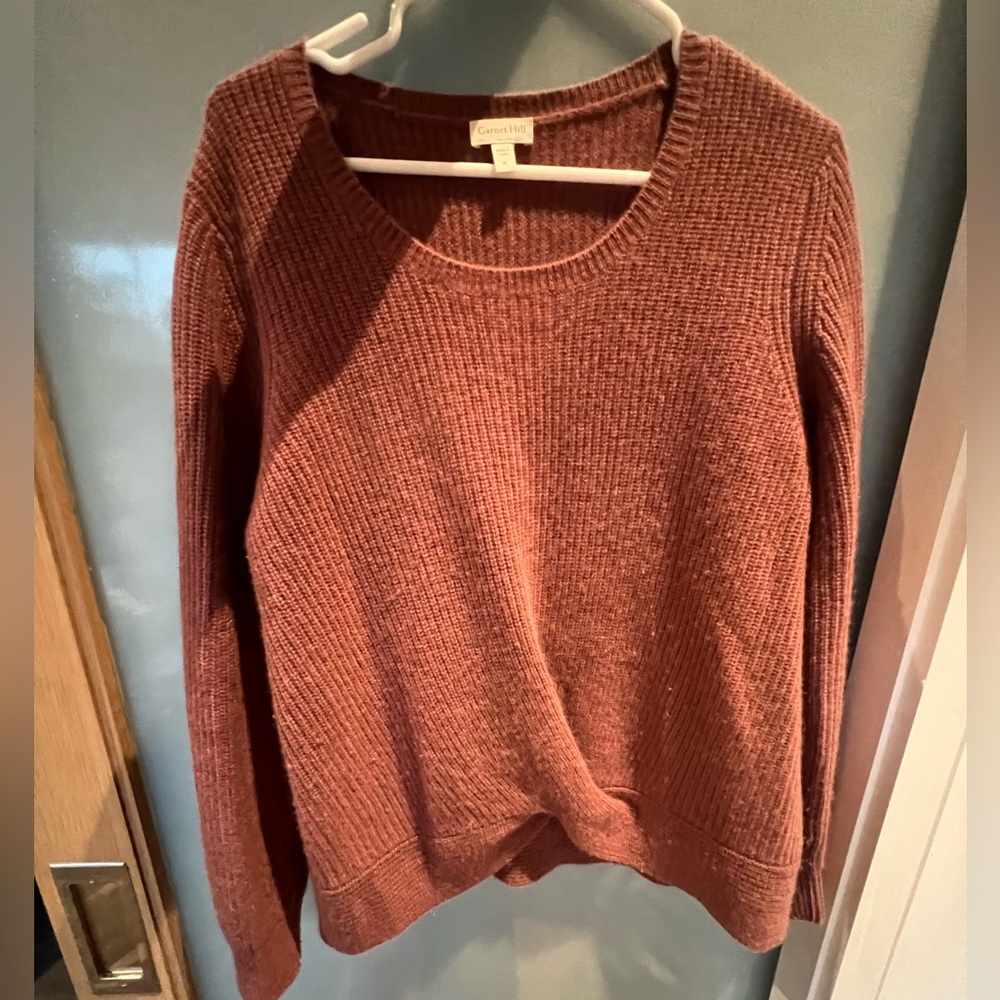 Garnet Hill 100% Cashmere Sweater | Reddish Pink Size Medium